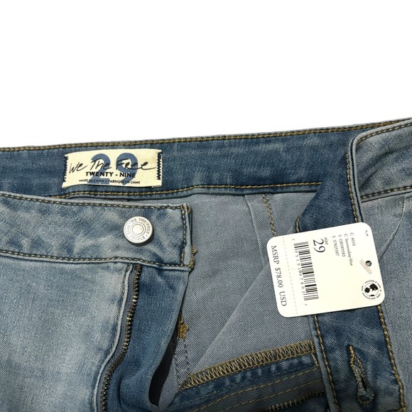 Free People Just Float On Flare Jeans 29 High Rise Bell Bottoms Light Blue NWT - Picture 3 of 11